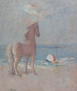 ,Giuseppe Manfredi - Cavallo sulla spiaggia
