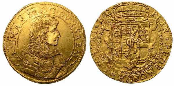 CARLO EMANUELE II. L'Adriano del Piemonte (1648-1675). Da 10 scudi d'oro 1660 (III tipo). Torino.  - Asta Numismatica - Associazione Nazionale - Case d'Asta italiane