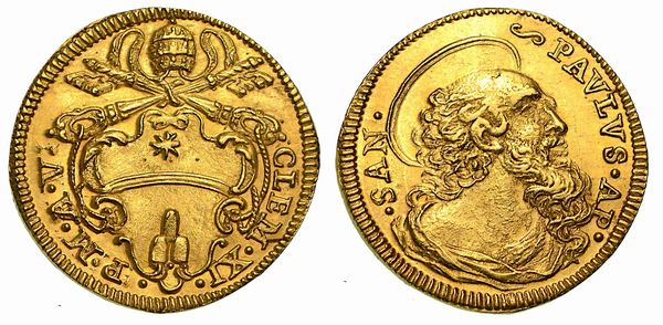 CLEMENTE XI (Giovanni Francesco Albani), 1700-1721. Scudo d'oro A. V.  - Asta Numismatica - Associazione Nazionale - Case d'Asta italiane