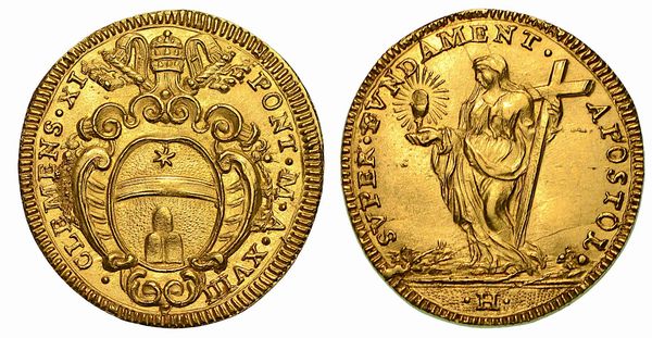 CLEMENTE XI (Giovanni Francesco Albani), 1700-1721. Scudo d'oro A. XVIII.  - Asta Numismatica - Associazione Nazionale - Case d'Asta italiane