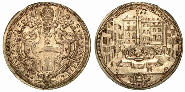 CLEMENTE XI (Giovanni Francesco Albani) 1700-1721. Piastra A. XIII.  - Asta Numismatica - Associazione Nazionale - Case d'Asta italiane