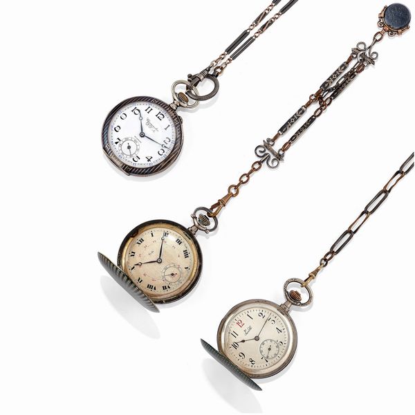 ,Zenith, Cronometre P.F.A. & Trib : Tre orologi da tasca in argento  - Asta Love is in the air / Gioielli - Associazione Nazionale - Case d'Asta italiane