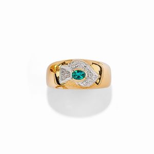 Tre anelli con smeraldi e diamanti  - Asta Love is in the air / Gioielli - Associazione Nazionale - Case d'Asta italiane