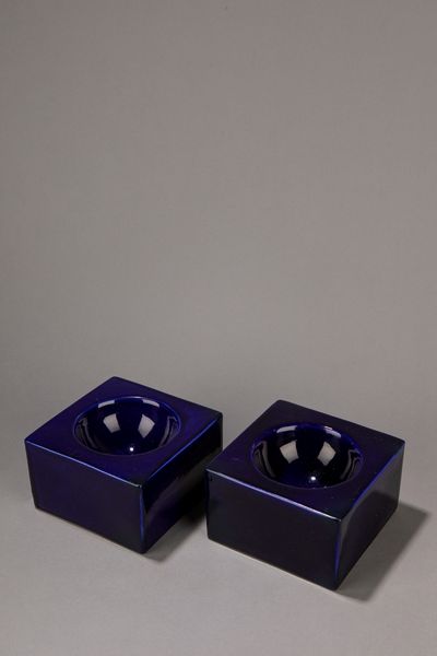 ,Ettore Sottsass Jr : Due ciotole modello 444 della serie Ceramiche a Colaggio  - Asta Design e Arti Decorative - Associazione Nazionale - Case d'Asta italiane