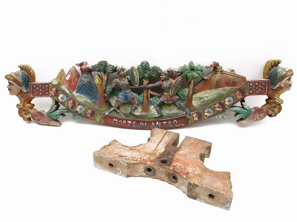 Due frammenti di carretto siciliano  - Asta Curiosit siciliane e strumenti musicali da Casa D'Agata - Associazione Nazionale - Case d'Asta italiane