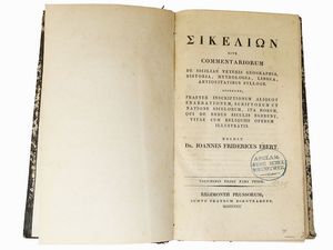 ,Johann Friedrich Ebert - Sikelion, sive Commentariorum de Siciliae veteris geographia ...