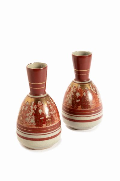 Coppia di piccoli vasi Kutani, Giappone periodo Meiji  - Asta Arte Orientale - Associazione Nazionale - Case d'Asta italiane