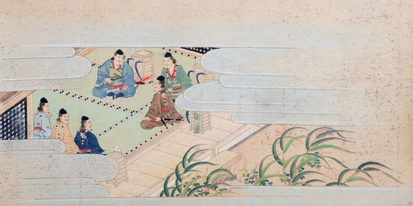 Dipinto su carta raffigurante Samurai in un interno, Giappone periodo Edo  - Asta Arte Orientale - Associazione Nazionale - Case d'Asta italiane