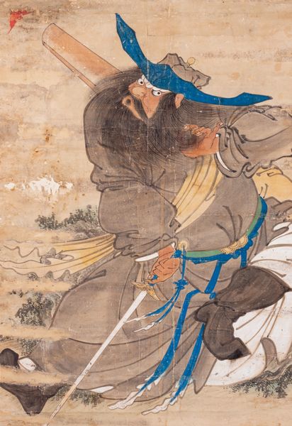 Scroll dipinto su carta con figura di guerriero, Cina o Corea secolo XIX  - Asta Arte Orientale - Associazione Nazionale - Case d'Asta italiane