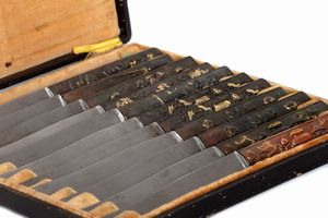 Servizio con dodici coltellini, Giappone periodo Meiji (1868 - 1912)  - Asta Arte Orientale - Associazione Nazionale - Case d'Asta italiane