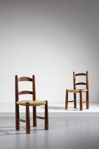 PERRIAND CHARLOTTE  (1903 - 1999) - nello stile di. Coppia di sedie