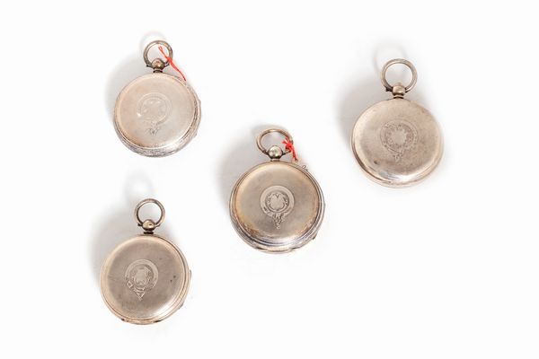 Lotto composto da quattro orologi da tasca in argento, Inghilterra secolo XIX  - Asta Incanti d'Arte - Associazione Nazionale - Case d'Asta italiane