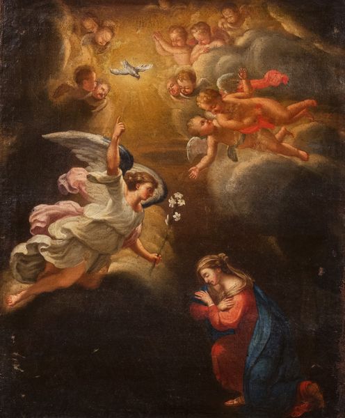 ,Scuola dell'Italia settentrionale, fine secolo XVII : Annunciazione  - Asta Incanti d'Arte - Associazione Nazionale - Case d'Asta italiane