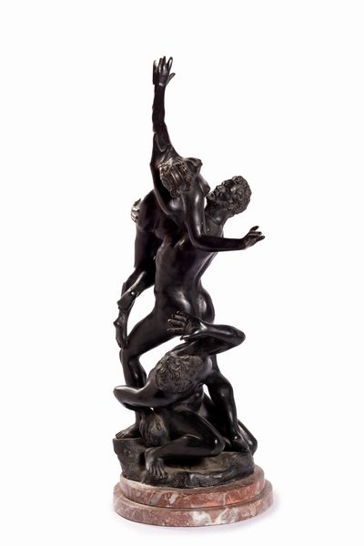 Scultura in bronzo raffigurante Ratto delle Sabine, secolo XX  - Asta Incanti d'Arte - Associazione Nazionale - Case d'Asta italiane