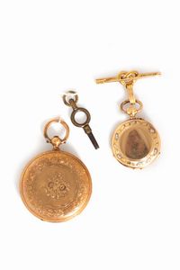 Due orologi da tasca in oro 18 K, fine secolo XIX  - Asta Incanti d'Arte - Associazione Nazionale - Case d'Asta italiane