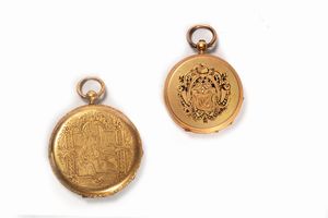 Due orologi da tasca in oro 18 K, Francia fine secolo XIX  - Asta Incanti d'Arte - Associazione Nazionale - Case d'Asta italiane