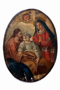 ,Pittore popolare, secolo XVII - Transito di San Giuseppe