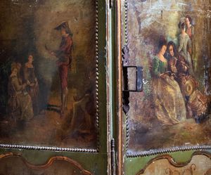 Portantina in legno laccata e dipinta, secolo XVIII  - Asta Incanti d'Arte - Associazione Nazionale - Case d'Asta italiane