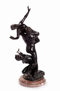 Scultura in bronzo raffigurante Ratto delle Sabine, secolo XX  - Asta Incanti d'Arte - Associazione Nazionale - Case d'Asta italiane