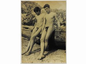 ,Wilhelm von Gloeden - Taormina Nudi maschili con barca, 1910 circa