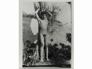 ,Wilhelm von Gloeden - Taormina Nudo maschile e albero, 1910 circa