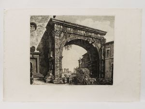 ,Luigi Rossini - Veduta dell'Arco di Gallieno nella Via Tiburtina