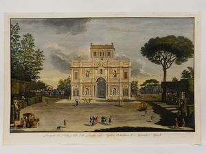 ,Carlo Antonini - Veduta del Palazzo della Villa Panfili verso Aquilone Architettura di Alessandro Algardi