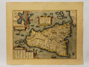 ,Abraham Ortelius - Siciliae veteris typvs, ex conatibvs geographicis ab. ortelij
