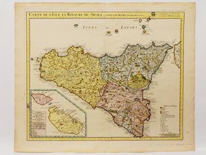 ,Guillaume Delisle - Carte de l'Isle et Royaume de Sicile