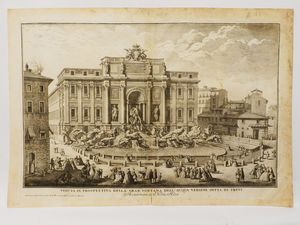 ,Giuseppe Vasi - Veduta in prospettiva della Gran Fontana dell'acqua Vergine detta di Trevi 1744
