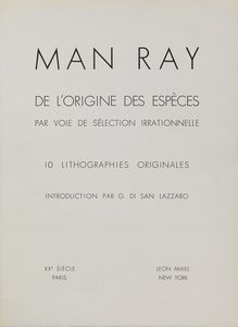 Ray Man : MAN RAY  - Asta Asta a Tempo | Arte contemporanea - Associazione Nazionale - Case d'Asta italiane