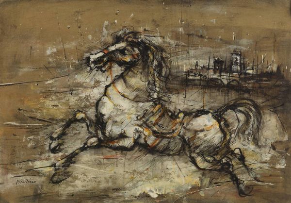 PIERO GARINO Lein (TO) 1922 - 2009 Torino : Cavallo  - Asta Asta 199 Dipinti e sculture moderne e contemporanee - Associazione Nazionale - Case d'Asta italiane