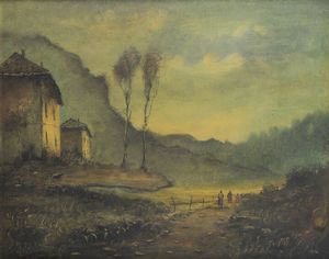 CORRADO FILIPPA Agliano (AT) 1893 - Torino 1974 - In passeggiata