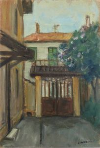 ALFREDO CATARSINI Viareggio (LU) 1899 - 1993 - Ingresso della casa del pittore 1970