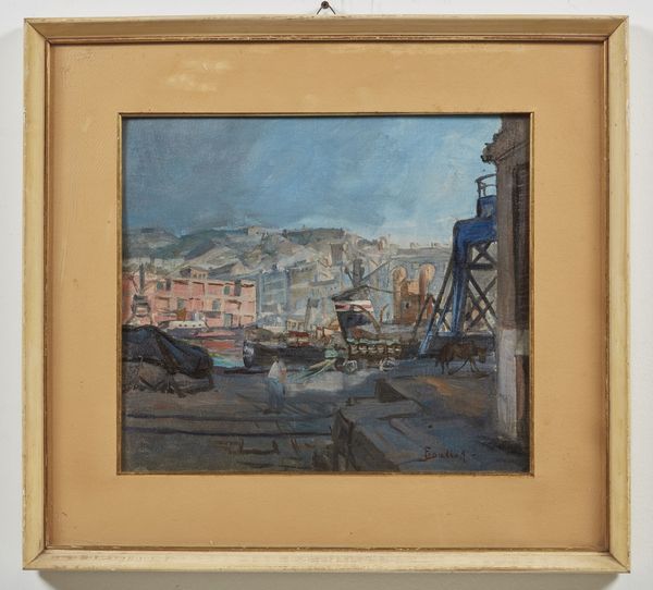FIGALLO ARMANDO (1892 - 1984) : Porto di Genova.  - Asta Asta 353 | Arte antica e del XIX secolo - Associazione Nazionale - Case d'Asta italiane