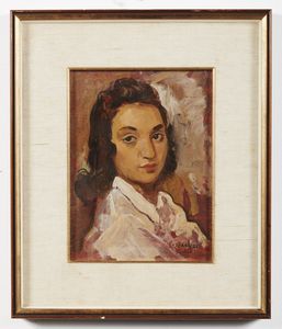 BARBIERI CONTARDO (1900 - 1966) : Ritratto di donna.  - Asta Asta 353 | Arte antica e del XIX secolo - Associazione Nazionale - Case d'Asta italiane