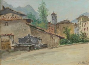 FIESSI  ANGELO (1891 - 1977) - Paesaggio cittadino.