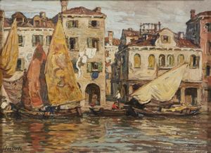 SCATTOLA FERRUCCIO (1873 - 1950) - Veduta di Venezia.