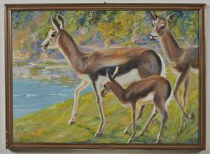 BALLA ELICA (1914 - 1995) : La famiglia di gazzelle.  - Asta Asta 353 | Arte antica e del XIX secolo - Associazione Nazionale - Case d'Asta italiane