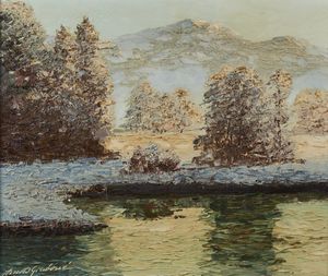 ARNOLD-GRABON GEORG (1896 - 1982) - Brina invernale sul fiume Loisach.