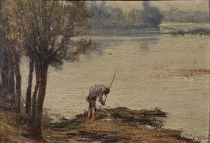 VITTORI CARLO (1881 - 1943) : Il pescatore.  - Asta Asta 353 | Arte antica e del XIX secolo - Associazione Nazionale - Case d'Asta italiane