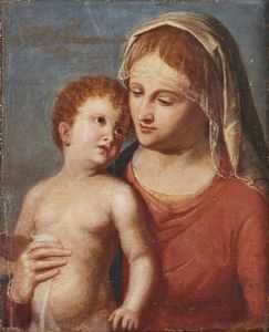 ARTISTA ITALIANO DEL XVII SECOLO - Madonna con Bambino.