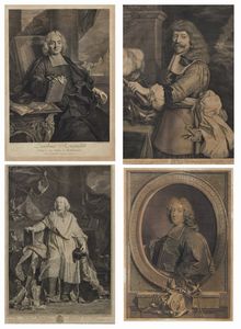 INCISORE FRANCESE DEL XVII-XVIII SECOLO - Gruppo di quattro ritratti di personaggi storici francesi.