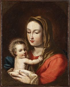 ARTISTA DEL XVIII SECOLO - Madonna con bambino.