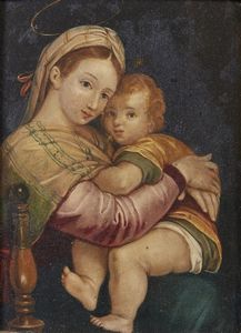 ARTISTA DEL XVII SECOLO - Madonna della seggiola.
