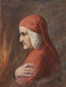 PITTORE DEL XIX SECOLO - Ritratto di Dante.