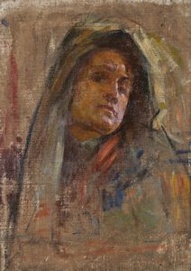 MORELLI  DOMENICO (1826 - 1901) - Attribuito a. Ritratto di donna.