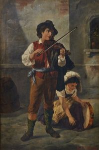 ARTISTA DEL XIX SECOLO : Suonatore di violino.  - Asta Asta 353 | Arte antica e del XIX secolo - Associazione Nazionale - Case d'Asta italiane