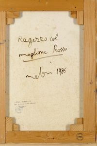 ,Gino Meloni : Ragazzo con maglione rosso  - Asta Arte Moderna | Cambi Time - Associazione Nazionale - Case d'Asta italiane