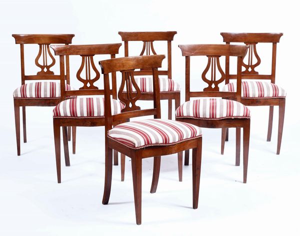 Sei sedie in legno, XIX secolo  - Asta Antiquariato Febbraio | Cambi Time - Associazione Nazionale - Case d'Asta italiane